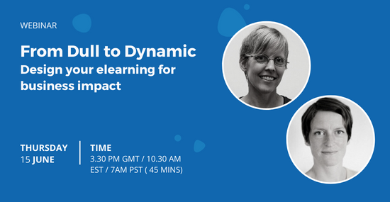 Dull to Dynamic - webinar ad showing Cammy Bean and Kirstie Greany